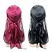 2 PIieces Silky Soft Durag Headwraps with Extra Long Tail and Wide Straps for 360 Waves