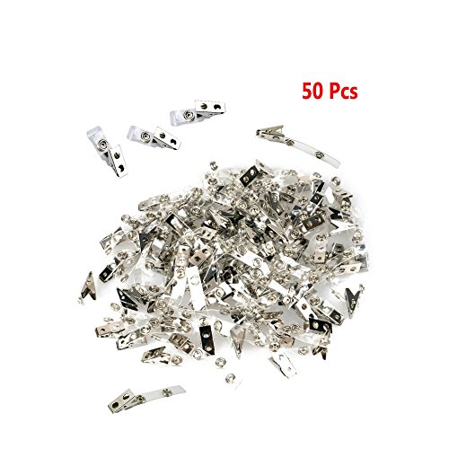 Evinis 50 Pcs Clear Plastic Horizontal Name Tag Badge ID Card Holders and 50 Pcs Metal Id Badge Holder Clips with PVC Straps for Exhibition, School, Conference ID Card & Name Tag Badge (Horizontal) - Thumbnail 2