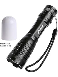 Prosvet E6 1200 Lumen Cree-XML T6 led Portable Zoomable Flashlight -5 Mode Adjustable Focus - Water Resistant --Free Candle lantern dome Accessory Included