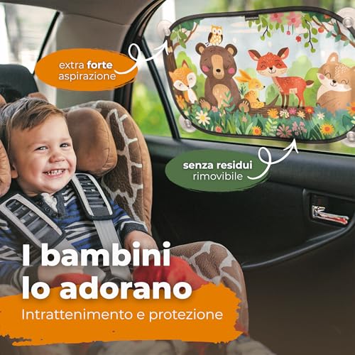 Caramaz Sun Protection for Children with UV Certificate, 2 Pieces 51 x 31 cm Wood