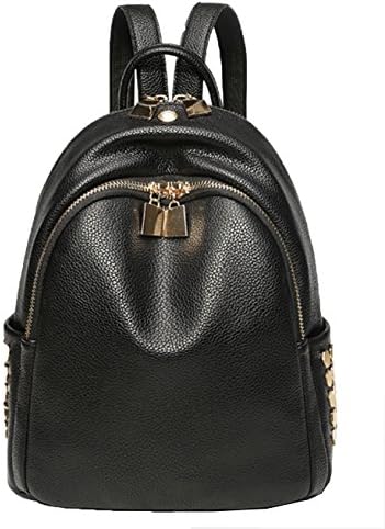 Shoulder Bag Rucksack PU Leather Mini Backpack for Women &amp; Girls ,Women Girls Ladies Backpack Travel bag (Black)
