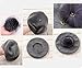 Women Wool Beret - Real Silver Fox Fur Pom Pom Beanies Winter Knit Cashmere Hats (Soft Grey)