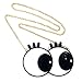 Miniko Big Eyes Case for iPhone 7 w/Crossbody Metal Chain, (TM) 3D Cute Funny Cartoon Soft Silicone Gel Back Cover Case for iPhone 7 Lovely Stylish Big Eyes Design for Teens Girls Women Kids