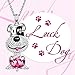 LADY COLOUR Animal Necklace for Daughter Granddaughter Gifts Present Lucky Dog Puppy Pendant Ruby Swarovski Crystals Annimal Jewelry for Women Her Christmas Birthday Gifts for Teens Girls Girlfriend