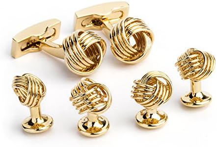Daniel Dolce Men's Knot Cufflink Stud Set, Gold, One Size