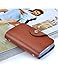 Aladin Unisex Small Leather Credit Card Holder with 26 Plastic Card Slots Brown