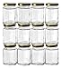 GoJars Hexagon Glass Jars 4oz Premium Food-grade. Mini Jars With Lids For Gifts, Wedding Favors, Honey, Jams And More. (12, 4oz)