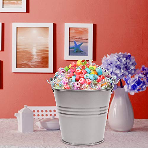 Homgaty 5 Pieces Small Metal Bucket Galvanized Buckets,Icing French Fries Tin Pails for Wedding Party Decoration - Thumbnail 4
