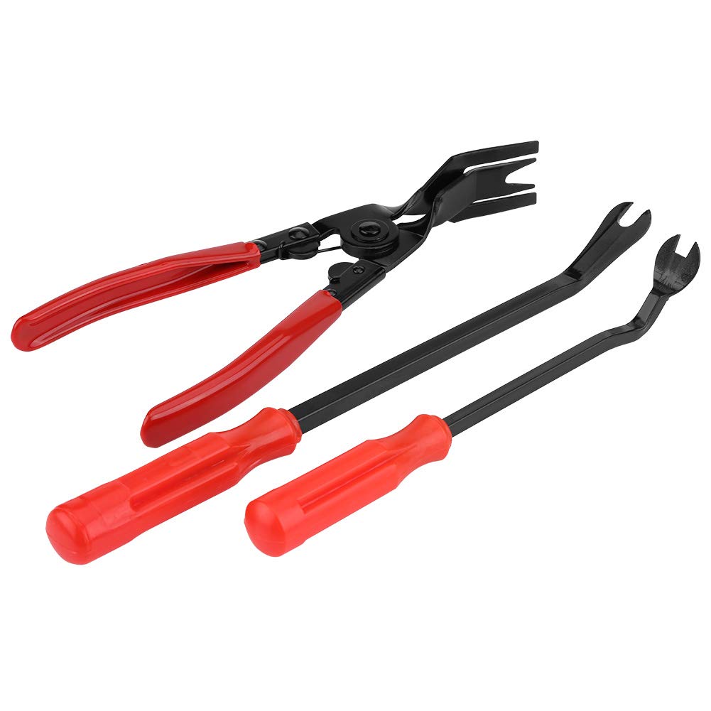 Trim Removal Tool 3 Pcs Red&Black Door Trim Pliers, Rivets Clips Pliers, for Removing Car Upholstery Clips Removing Car Door Panel