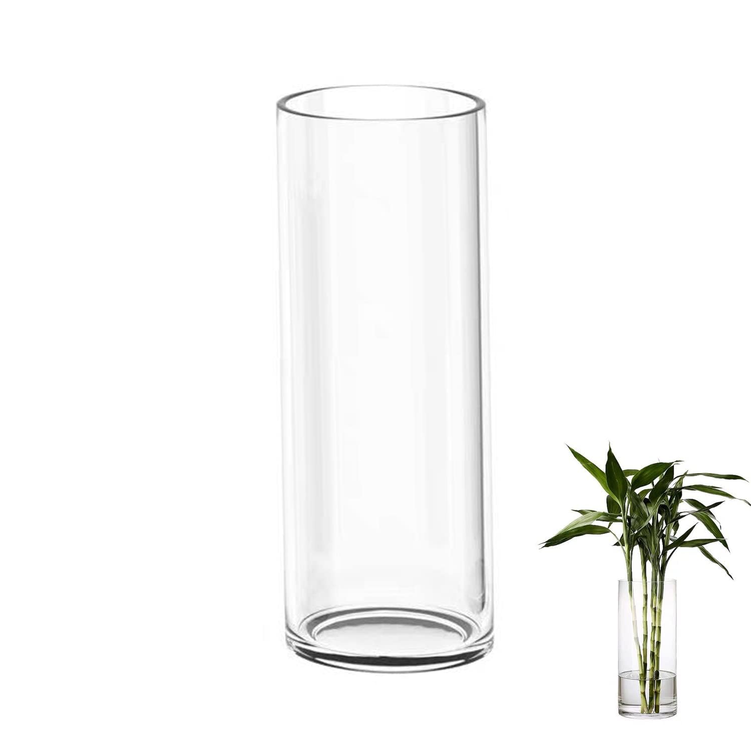 TSKDKIT Large Glass Vase for Flowers 30cm Glass Cylinder Vase Clear Vases for Living Room Modern Large Vases 30 x 10cm