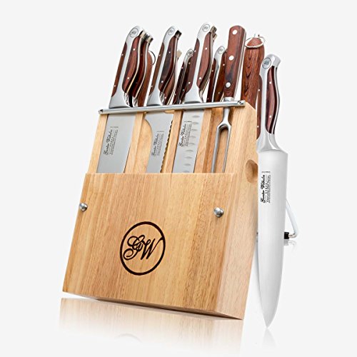 Gunter Wilhelm Cutlery 250 Executive Chef 12-Piece Professional Knife Set with Wooden Storage Block