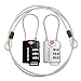 Lumintrail TSA Approved Luggage Locks with 4 Foot Steel Cables Lumintrail Combination Travel Security Lock, 2 Pack (Black and Silver)