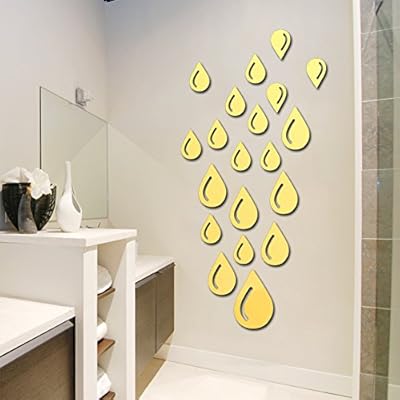 Bzqthxk Water Drop Acrylic Mirror Surface Wall Sticker