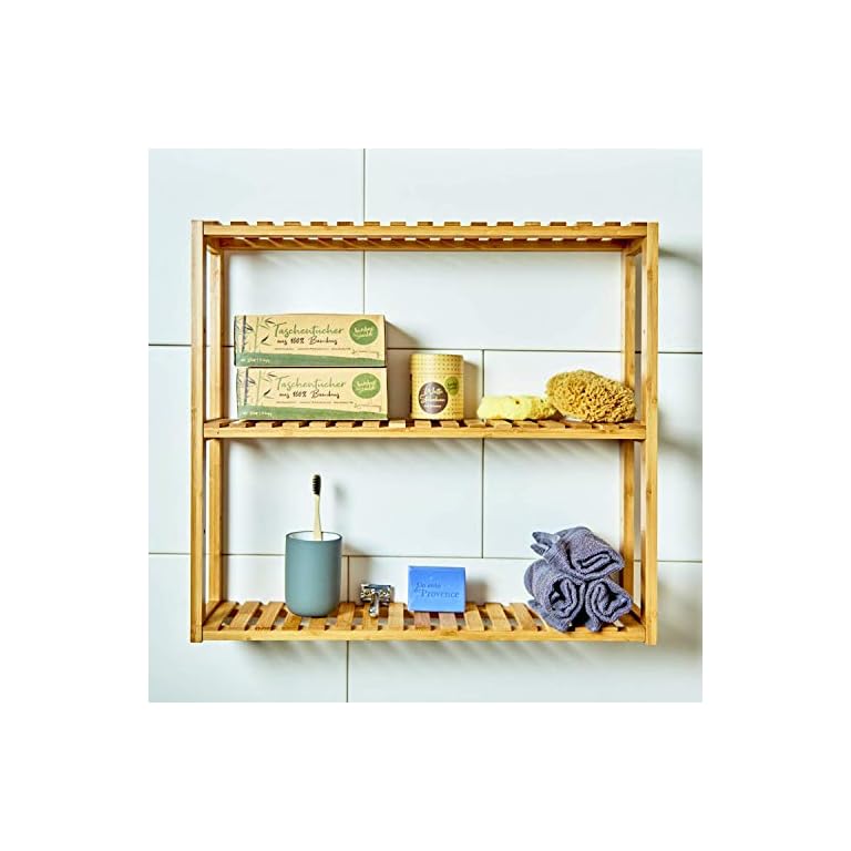 Comprar bambuswald© Estantería de Pared Hecho de 100% bambú ǀ Estante