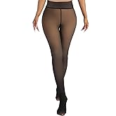 ARMOROSE Fleece Lined Tights Women,Fake Translucent Thermal leggings Winter Warm Pantyhose Skin Colored