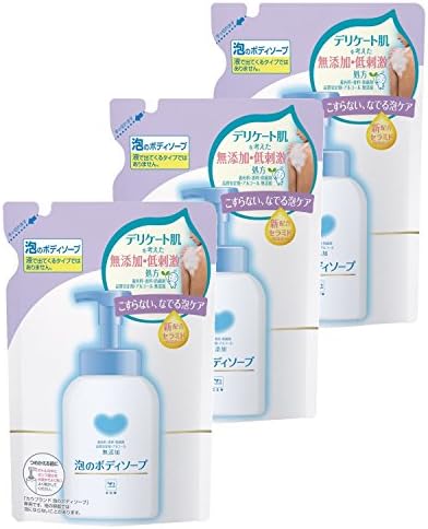 Cow Brand Additive-Free Foam Body Soap, Refill, 16.9 fl oz (500 ml) x 3 Packs