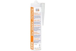 Schluter Kerdi-Fix Sealant and Bonding Compound with Silane-Modified Polymer Base - Ideal for Wood, Stone, Concrete, Metal, Glass, And Many Plastics - Odor-Neutral, Bright White, 9.81 oz - KERDIFIX/BW