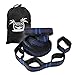 Tropical Breeze Camping Hammock Tree Straps with 16 Loops, 9 Feet, Pack of 2, Black/Blue