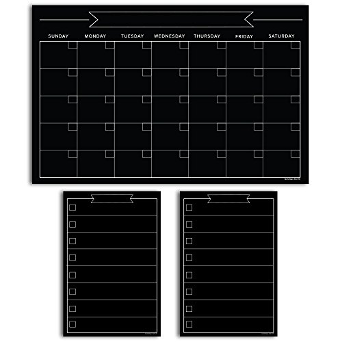 Magnetic Dry Erase Refrigerator Calendar - 17" x 11" - Large Reusable Monthly Chalkboard - Weekly Meal Cooking Fridge Chart & To Do Grocery List - 2018 Kitchen Gift Set - Smart Planners Chore Chart - Thumbnail 6