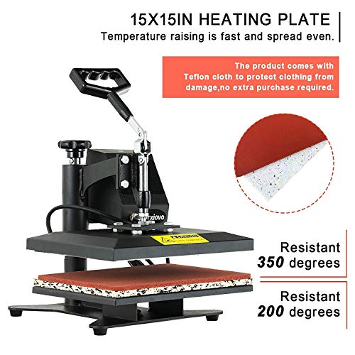 Nurxiovo 12x10 Heat Press Machine for T Shirts, 360 Degree Swing Away