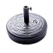 FLAME&SHADE Patio Umbrella Base Weight Plastic Outdoor Parasol Stand Holder Sand Water Fillable Round 44lb Black