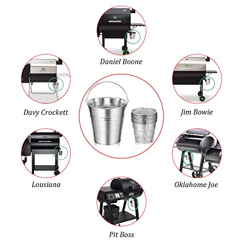 Unidanho Drip Grease Bucket & 10PACK Aluminum Foil Bucket Disposable