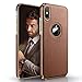LOHASIC for iPhone X Case Xs Case Slim Leather Luxury PU Soft Flexible Bumper Defender Non-Slip Grip Anti-Scratch Shockproof Protective Cover Cases Compatible with iPhone X 10 Xs 5.8 inch (Brown)