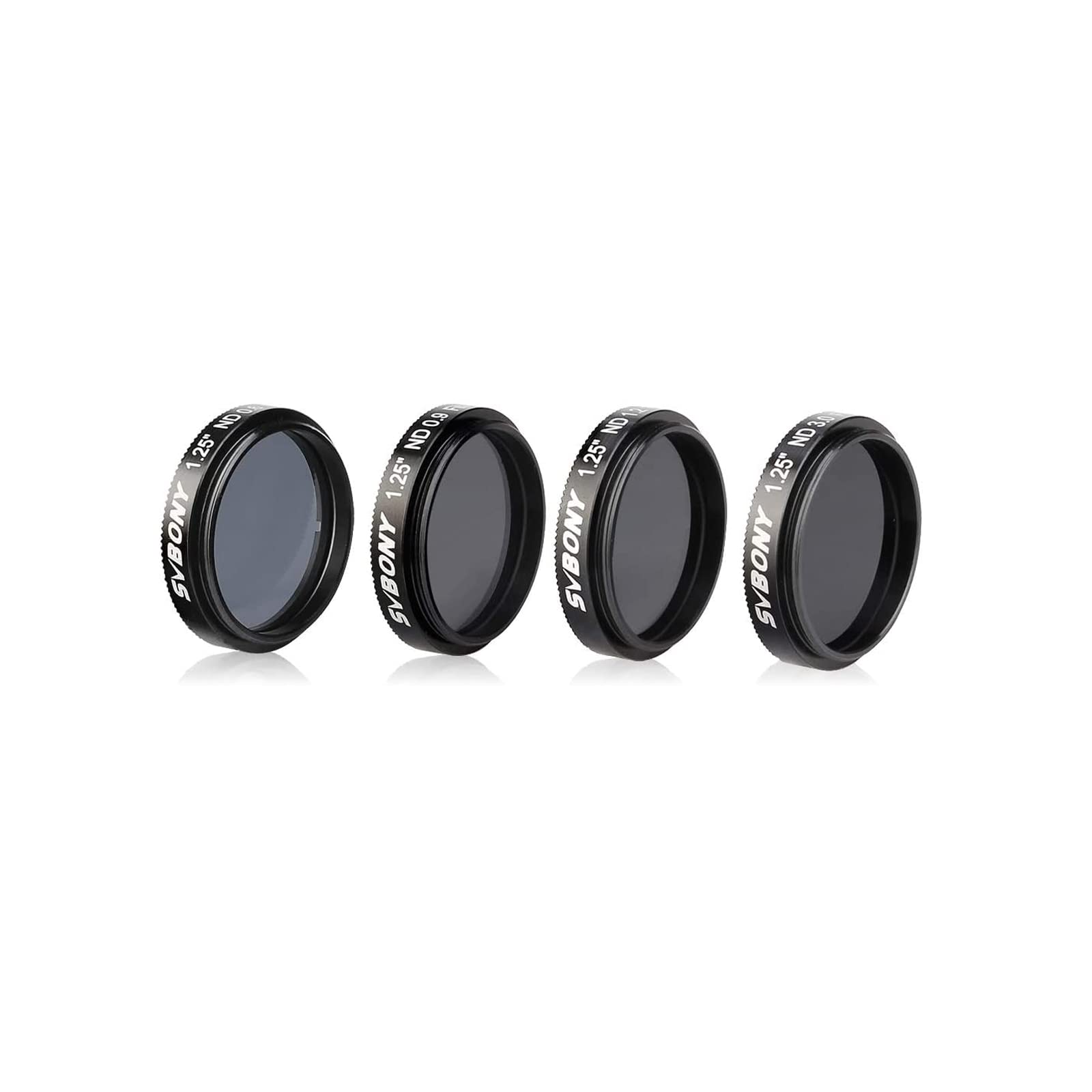 Svbony SV139 1.25inch Filter 4PCS Lunar Filter Kit 25% 12.5% 6.5% 0.1% Transmission Set of Lunar Filters for Telescope Eyepiece Reduces Overall Brightness of Lunar Surfaces