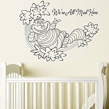 Amazon Com Kukuale 57x43cm Cheshire Cat Wall Decal Quote