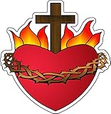 Autocollant le sacré-coeur de Jésus by