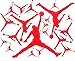 20 Assorted Red Air Jordan - Jumpman Vinyl Stickers + Bonus Nike Swoosh Stickers Logo Vinyl Decal Label Birthday Party Baby Shower Ideas iPhone & More Logo