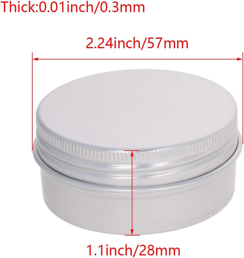 Othmro 12pcs Aluminium Tin Jars, 1.7oz Small Containers Tins with Screw Lids, Empty Can Travel Tins for Candles Cosmetic - Image 4