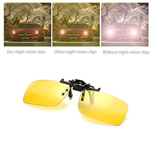 ZYZH 2 Paar Sonnenbrille Clip auf Flip Up Night Vision Gläser Blendschutz polarisierte für Männer Frauen UV400 Beste für… – Bild 3