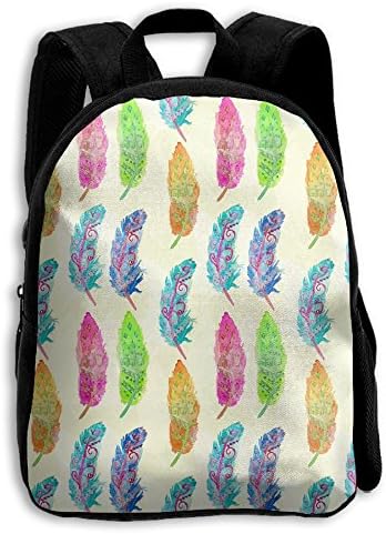 Watercolor Tribal Feather Kid Boys Girls Toddler Pre School Backpack Bags Lightweight