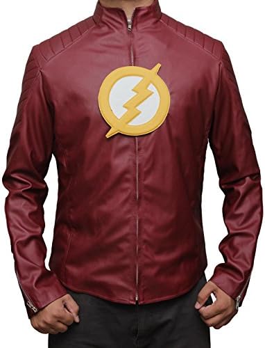 Fjackets Flash Red Leather Shield Jacket 2XL