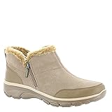 Skechers Women's Easy Going-Zip It Ankle Bootie, Taupe, 8.5 M US
