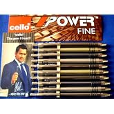 10 CELLO Power FINE Retractable Click Ball Point Pen BLACK Ink Writing Brand ADD By indian cricketer mahendra singh dhoni