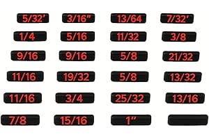Toolbox Widget SAE Wrench Size Labels (5/32"–1") – 25 Modular Inserts for Vertical Wrench Organizers