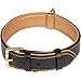 Soft Touch Collars Black Leather Dog Collar, Real Genuine Leather, Best for Large Male or Female Dogs
