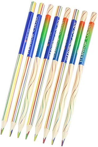 Marvellous Products 10 Pieces Rainbow Colour Pencil, 4 in 1 Coloured Drawing Painting Pencils