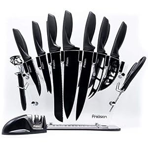 17 Piece Knife Set with Block and Sharpener