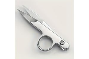 Multi-Purpose Stainless Steel V-Shaped Mini Scissors - Ring Design Portable Sharp Craft Shears for Thread, Fabric, Paper, Cro