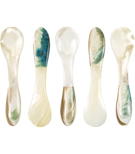 Cuillères En Corne De Buffle Pour Caviar - Lot De 6 - Fait Main - Naturel Et Élégant - 18cm