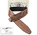 Walker & Williams G-504 Saddle Tan Tooled Leather Strap with Padded Glove Leather Back