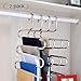 HonTop S-Type Stainless Steel Pants Hangers Space Saving 3Pcs Multi-Purpose Storage Organizer Rack Magic for Hanging Trousers Jeans Scarf Tie Clothes, 5Layers