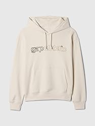 GAP mens Logo Fleece Hoodie Carls Stone XL