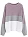 Milumia Women's Drop Shoulder Color Block Textured Jumper Casual Sweater (Medium, Purple)
