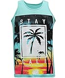 tees geek California Republic Stay Cali Men's Muscle Tee Tank Top - (Large) - Aqua