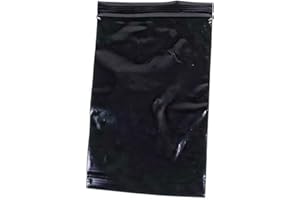 UGEMS 4" x 6" Black Resealable Zip Lock Bags – 100 Pack of Opaque Plastic Storage Bags for Privacy, Light Protection, Food Storage, Crafts, Medicines, and Office Supplies, FDA Compliant – sku: r46bk-100