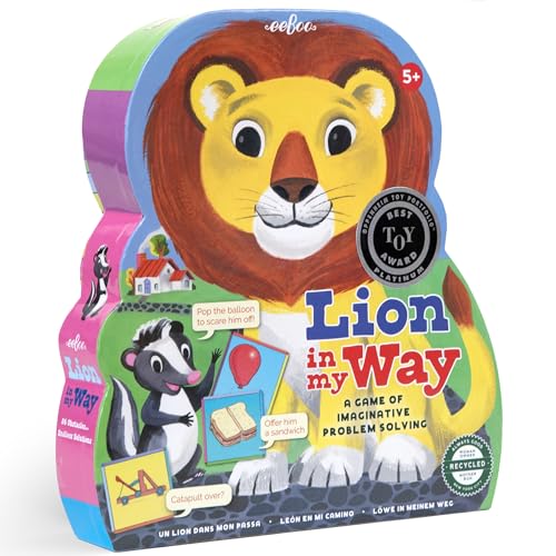 eeBoo Lion in My Way Game - Award Winning Cooperative & Imaginative Problem Solving Game, Screen-Free Fun for 2-4 Players, Kids Ages 5 and up